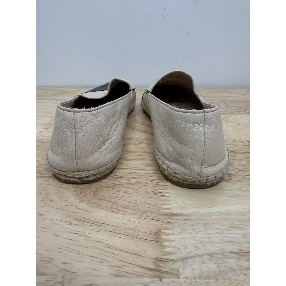 Kate‎ Spade Garden Espadrille Slip-On Flats Loafers Ivory Black Size 7B #43